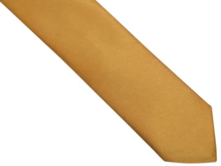 Złoty gładki krawat z poszetką