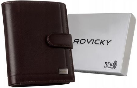 Portfel skórzany Rovicky PC-105L-BAR c. brązowy
