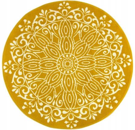 Akcila Śr. 200 Cm Okrągły Miodowy Dywan Luna Koło Żółty