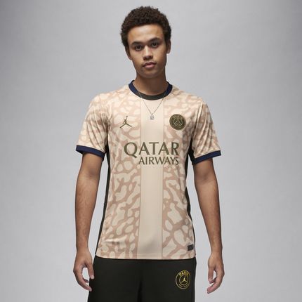 Męska Koszulka Piłkarska Jordan Dri-Fit Replika Paris Saint-Germain Stadium 2023/24 Wersja Czwarta - Brązowy