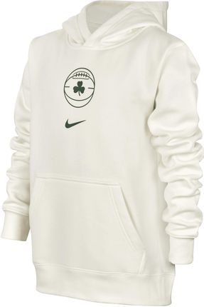 Bluza Z Kapturem Dla Dużych Dzieci Chłopców Nike Nba Boston Celtics Club City Edition - Biel