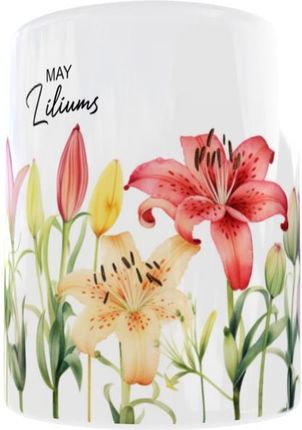 Mrapol Kubek 300ml Kolekcja Kwiaty Rośliny Miesiące V5 May Lilie (Bw92V5)