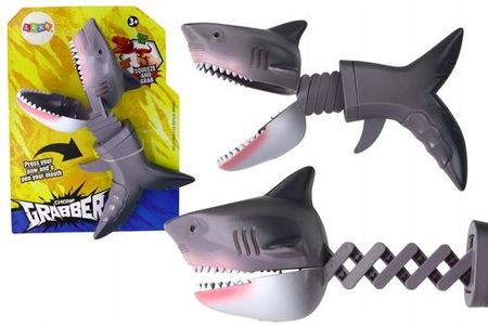 Leantoys Zabawka Gryząca Chwytacz Rekin Sprężyna Szary