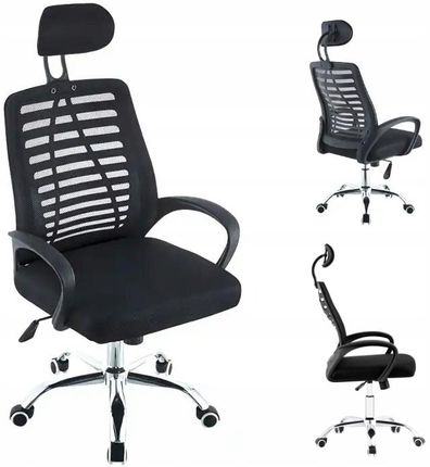 Fotel Obrotowy Biurowy Krzesło Czarne Biurowe