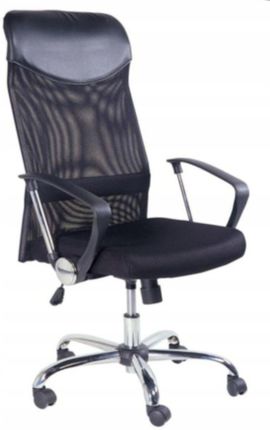 Furnitex Krzesło Biurowe Obrotowe Z Mikrosiatki Czarne Regulowane