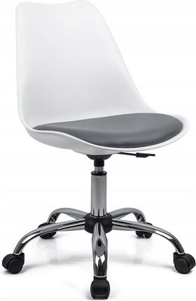 Furnitex Krzesło Obrotowe Białe Do Gabinetu Biura Pokoju Qz4 Eko Skóra Chrom