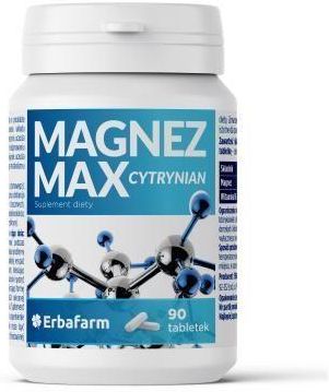 Magnez Max Cytrynian, 90 tabletek