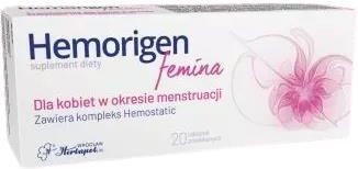 HEMORIGEN FEMINA 20 tabletek powlekanych