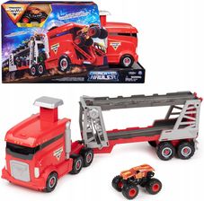 Spin Master Monster Jam Zestaw Duży Transporter Z Wyrzutnią I Ciężarówka Pojazd Max-D