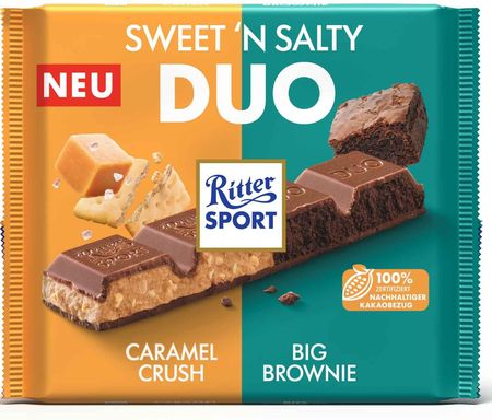 Ritter Sport Sweet'N Salty Duo Czekolada Caramel Crush I Big Brownie 218g