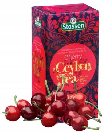 Stassen Herbata Czarna Wiśniowa Cherry Tea Ceylon Ekspresowa 25x1,5g