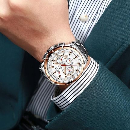 Zegarek Męski Curren Elegancki Chronograf Datownik - zdjęcie 2