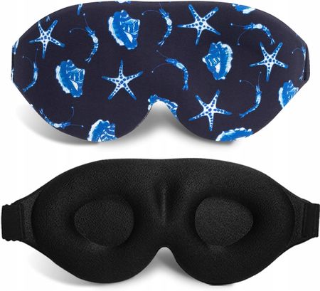 Maska na Oczy Do Spania Czarna 3D Blokująca Światło Oceaniczne Gwiazdy