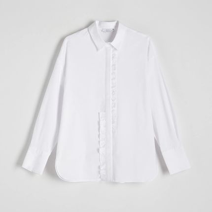 Reserved - Koszula z falbanką - Biały