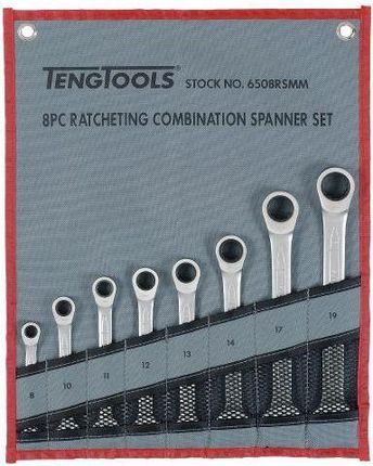 Tengtools zestaw 8 kluczy płasko-oczkowych zapadkowych 6508RSMM 167160100