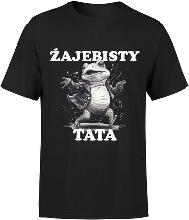 Żajebisty Tata żaba Męska koszulka (S, Czarny)