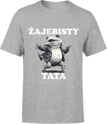 Żajebisty Tata żaba Męska koszulka (XL, Szary)