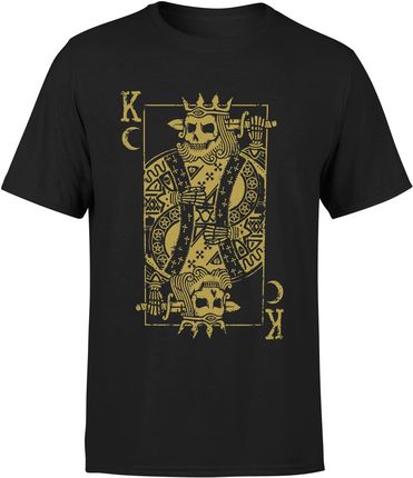 Król karty king czaszka Męska koszulka (XXL, Czarny)