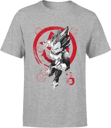 Dragon ball vegeta Męska koszulka (XL, Szary)