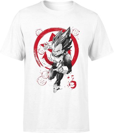Dragon ball vegeta Męska koszulka (XL, Biały)