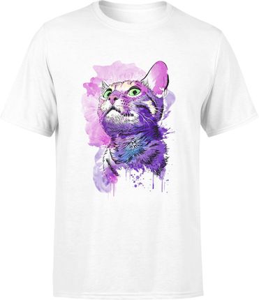 Kotek dla kociarzy kot Męska koszulka (L, Biały)