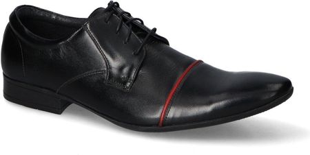 Pantofle Pan 716 Czarny+Czerwony