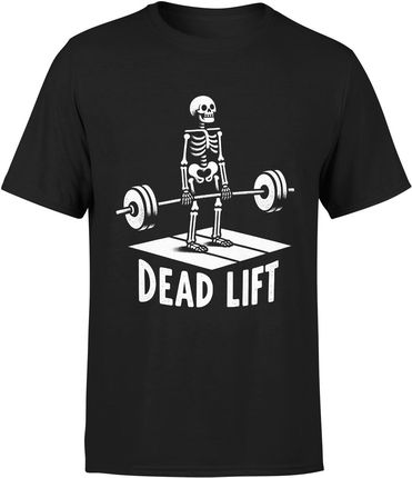 Dead lift martwy ciąg na siłownie Męska koszulka (L, Czarny)