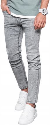 Spodnie męskie jeansowe Skinny Fit szare P1062 XL
