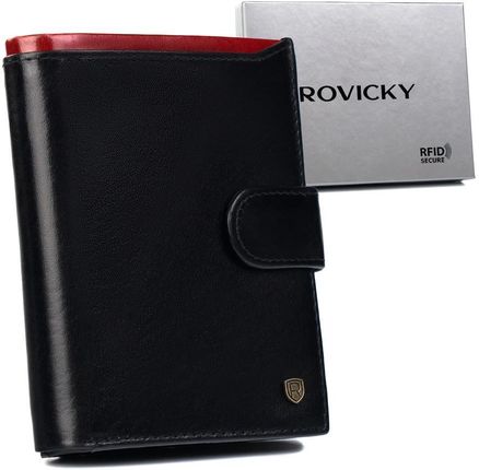 Portfel męski skórzany RFID czarny Rovicky N4-RVT-6870