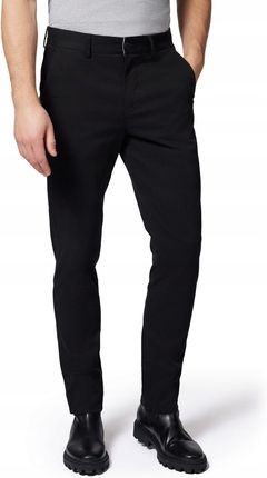 Spodnie Chino Slim Fit Czarne z Bawełną Próchnik PM2 W32/L34