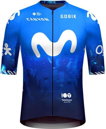 Gobik Koszulka Kolarska Z Krótkim Rękawem - Infinity Movistar Team 2024 - Niebieski/Biały Xl
