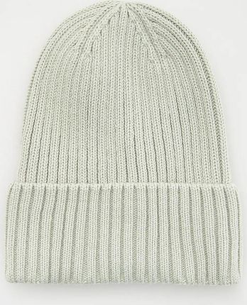 Reserved - Strukturalna czapka beanie - Jasny szary