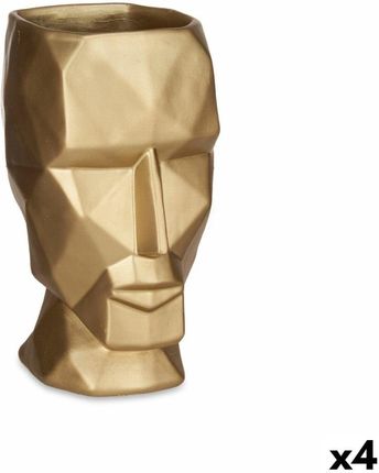 Gift Decor Wazon 3D Twarz Złoty Polyresin 12 X 24,5 16 Cm 4 Sztuk (S3626832)
