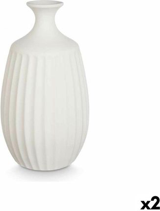 Gift Decor Wazon Biały Ceramika 21 X 39 Cm 2 Sztuk (S3631163)