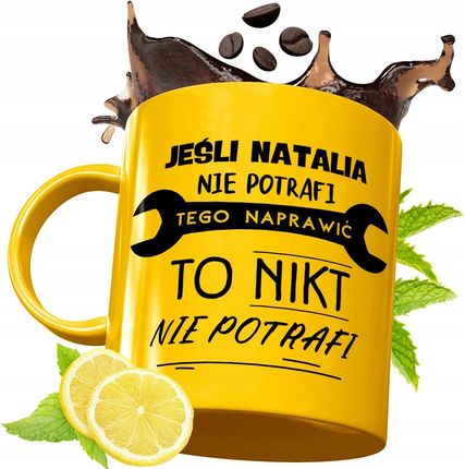 Polidraw Złoty Kubek Premium Dla Natalii na Urodziny z Nadrukiem 330ml