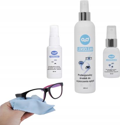 Zestaw do czyszczenia i przeciw parowaniu okularów środek 310ml+ ściereczki