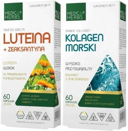 Zestaw Luteina + Zeaksantyna + Kolagen Morski, Medica Herbs
