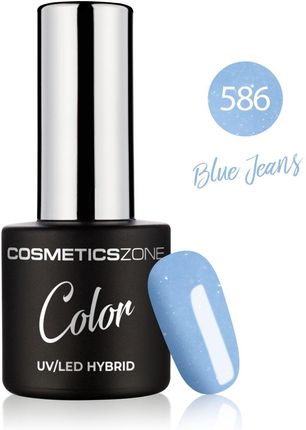 Cosmetics Zone Lakier hybrydowy błękitny z drobinkami 7ml - Blue Jeans 586