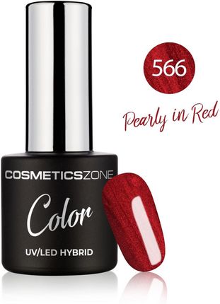 Cosmetics Zone Lakier hybrydowy perłowy czerwony 7ml - Pearly in Red 566