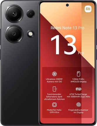 Redmi Note13 pro + ミッドナイトブラック Redmi Note 13 Pro (Midnight Black 12 GB RAM, 512 pamięci