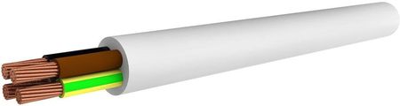 Przewód warsztatowy H05VV-F (OWY żo) 4x0,75 biały krążek 300m