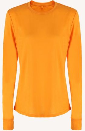 Koszulka z długim rękawem z wełny merino damska pomarańczowa Paterns