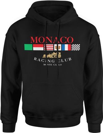 Monaco racing club Męska bluza z kapturem (S, Czarny)