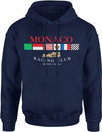 Monaco racing club Męska bluza z kapturem (L, Granatowy)