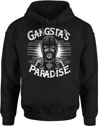 Gangsterska gangstas paradise Męska bluza z kapturem (3XL, Czarny)