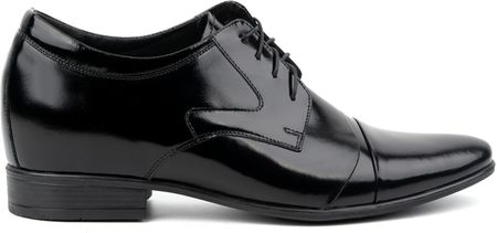 Buty męskie podwyższające skórzane eleganckie wizytowe P12 czarne