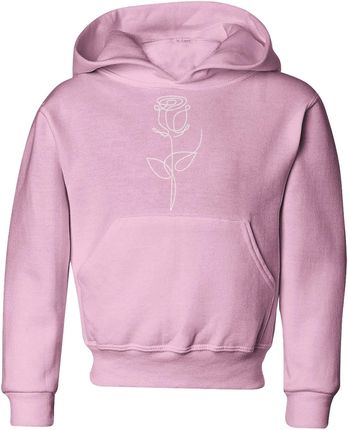 Róża minimalistyczna z kwiatem Dziecięca bluza (152, Różowy)