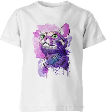 Kotek dla kociarzy kot Dziecięca koszulka (164, Biały)