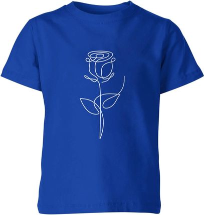 Róża minimalistyczna z kwiatem Dziecięca koszulka (128, Niebieski)