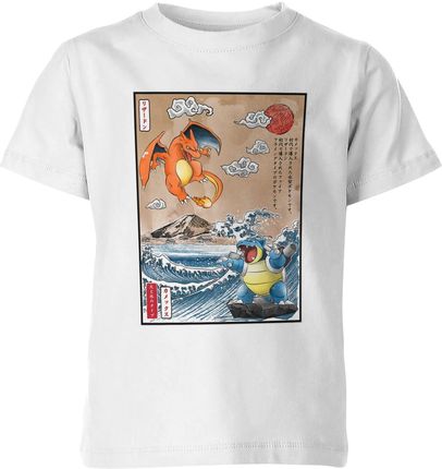 Pokemon charizard blastoise Dziecięca koszulka (128, Biały)